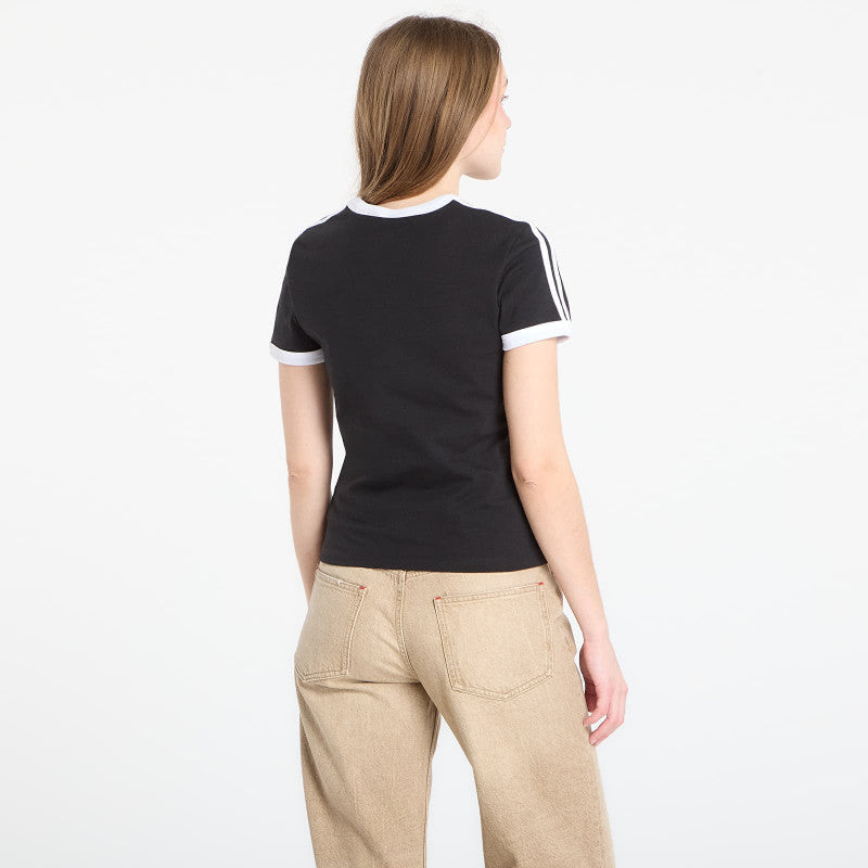 adidas 3 Stripes Slim T-Shirt Black/ White