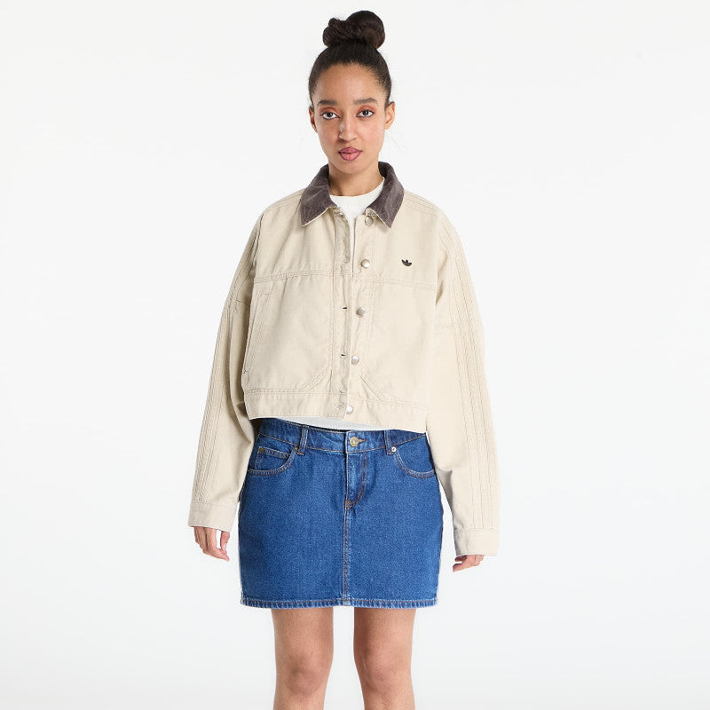 adidas Canvas Tracktop Jacket Stone Khaki
