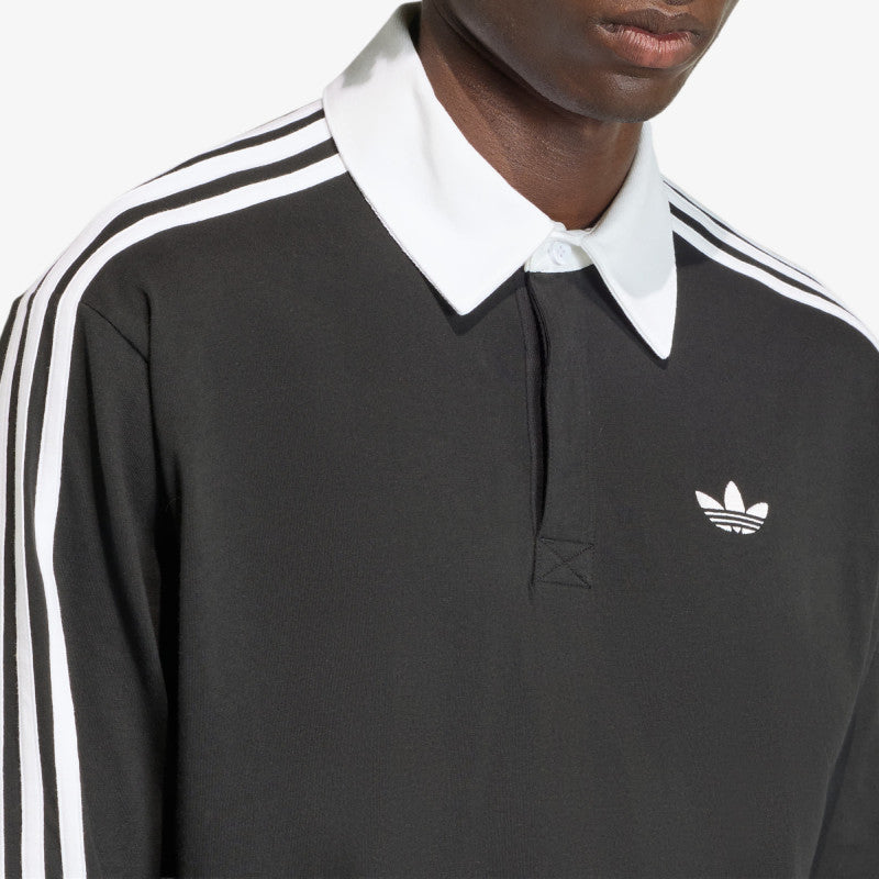 adidas x Oasis 3-Stripes Rugby Longsleeve Polo Black