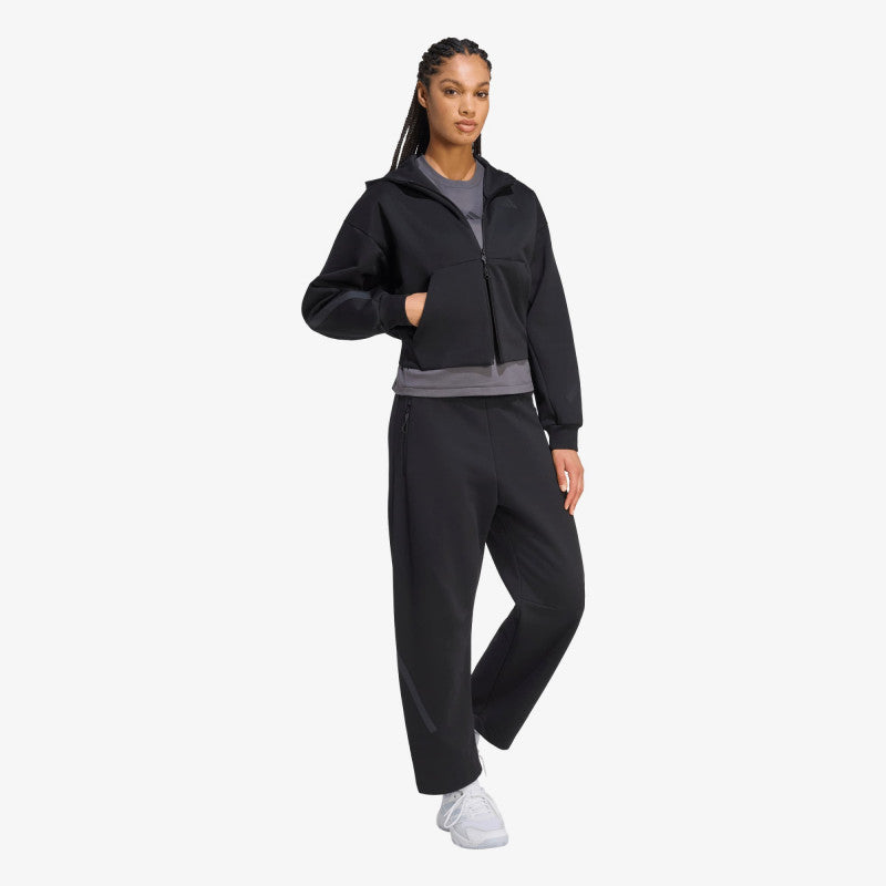 adidas Z.N.E. Cropped Full Zip Sweatshirt Black