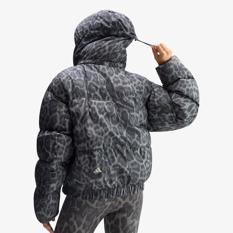 puchowa adidas by Stella McCartney Short Padded Winter Jacket Printed Dove Grey/ Carbon