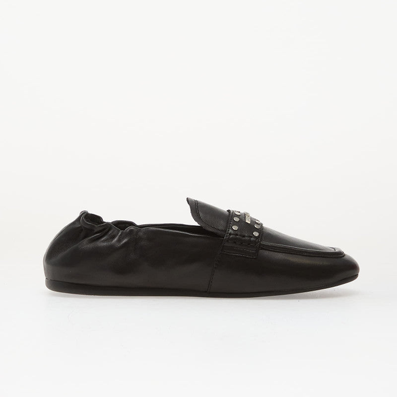 Karl Lagerfeld Jeans Marlee Loafer Studs Saddle Black Lthr w/ Silver