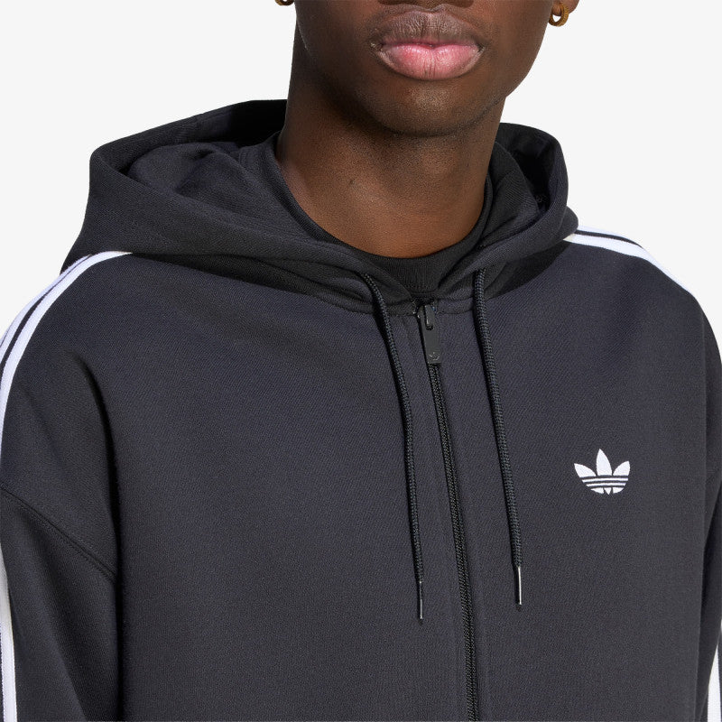 adidas Adicolor Oversize Full-Zip Hoodie Black
