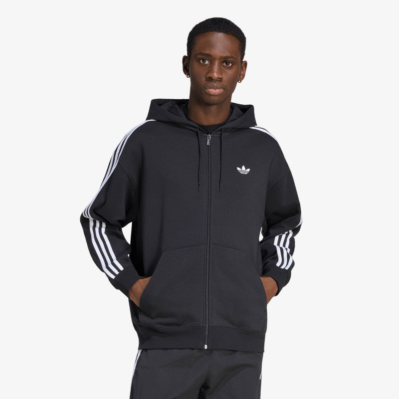 adidas Adicolor Oversize Full-Zip Hoodie Black