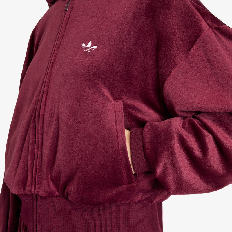 adidas Essentials Velvet Track Top Maroon