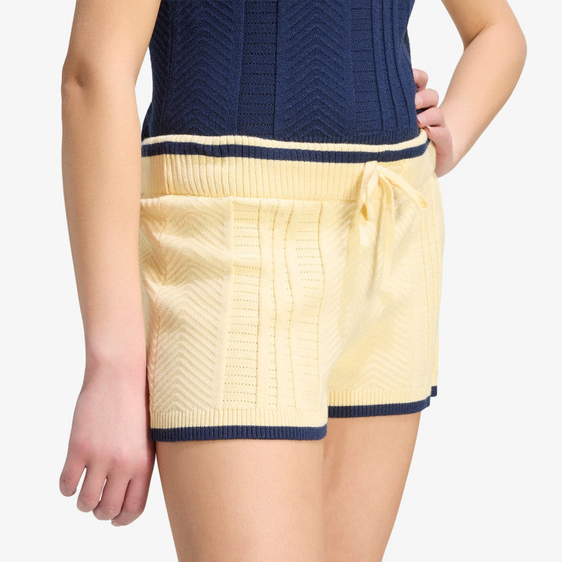adidas Cable Knit Shorts Warm Vanilla