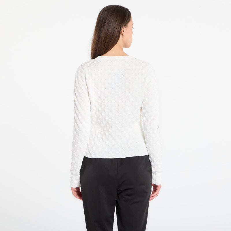 adidas Slim Solid Spike Knit Sweatshirt White