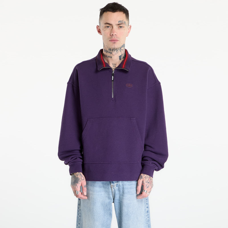 adidas 90S Alternative Sport Half Zip Graphic Fleece Sweat Aurora Plum