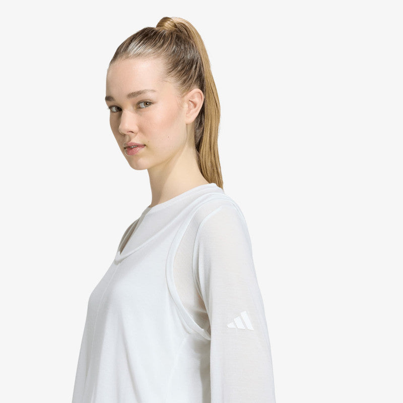 adidas Soft Lux Sheer Long-Sleeve Off White