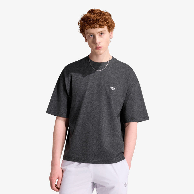 adidas Trefoil Essentials Melange Loose Cropped T-Shirt Dark Grey Heather