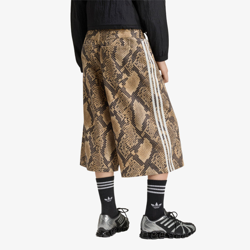 adidas Snake Print Denim Bermuda Shorts Linen/ Magic Beige