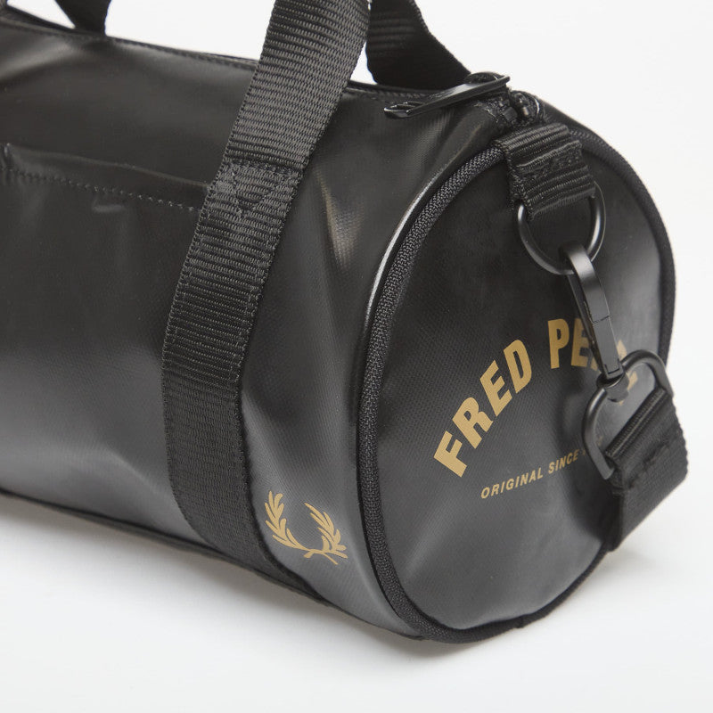 Fred Perry Tonal Classic Mini Barrel Bag Black