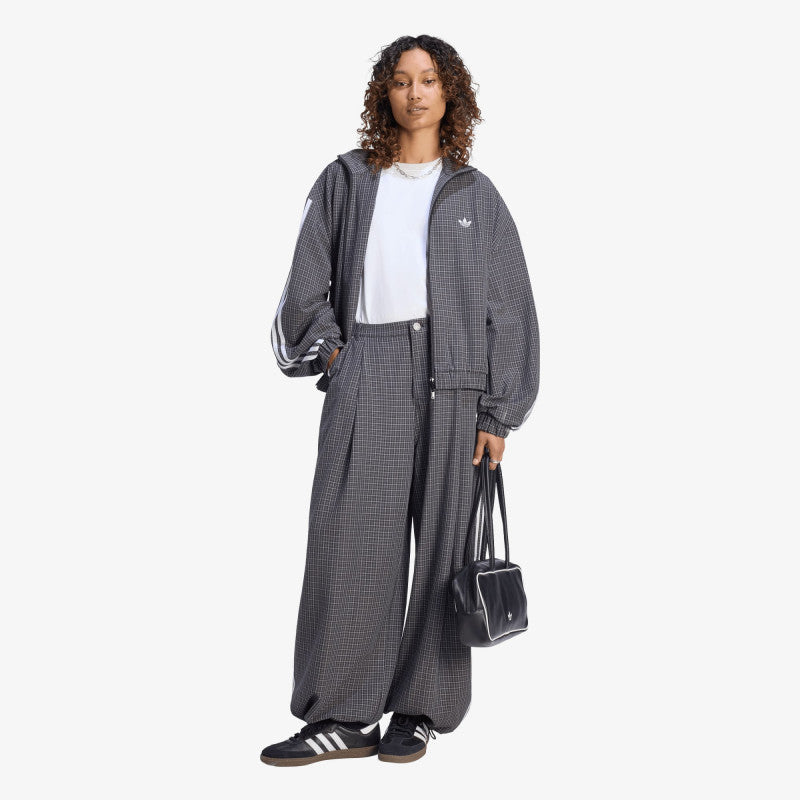 adidas Badigirl Checks Trouser Loose Pants Black/ Grey Three/ Utility Black