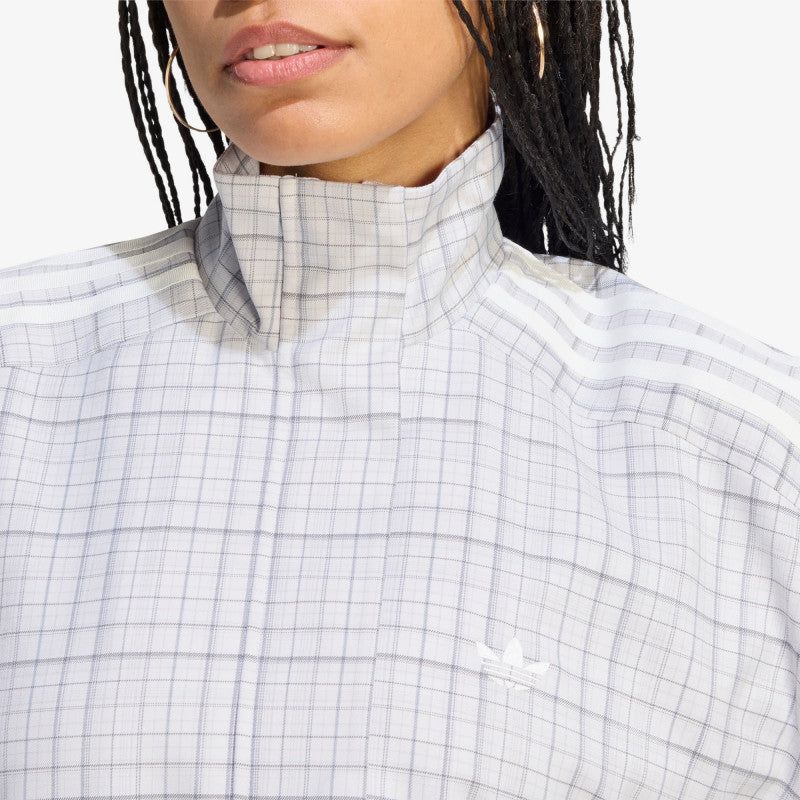 adidas Blousy Check Track Top Dash Grey