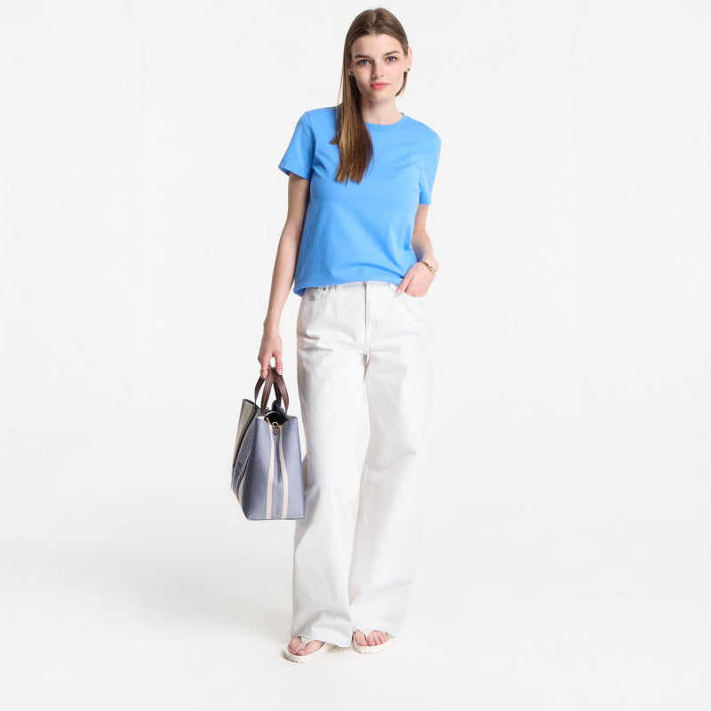 Calvin Klein Ss 20S Jersey Emblem Crew Tee Marina