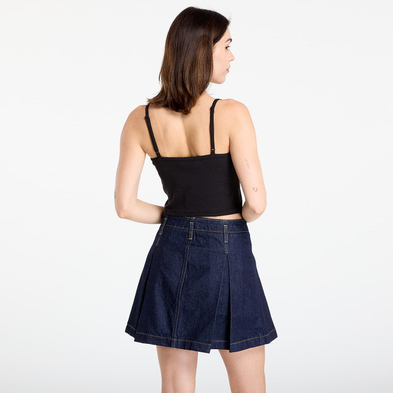Calvin Klein Jeans Woven Label Rib Crop Black