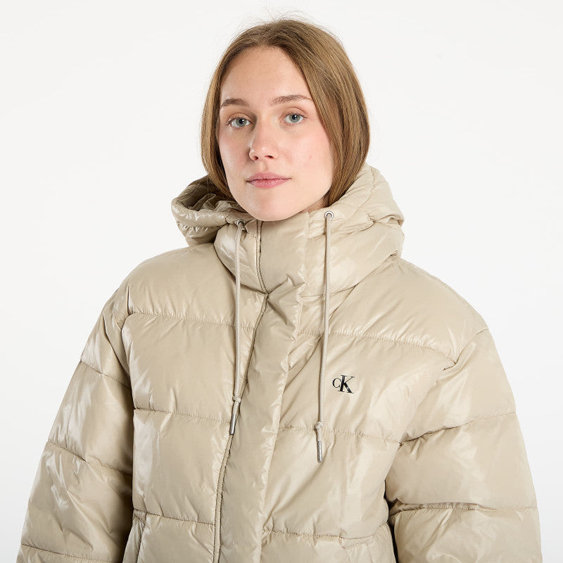 Calvin Klein Jeans Shine Puffer Jacket Brown