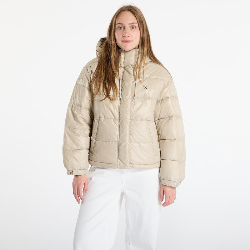 Calvin Klein Jeans Shine Puffer Jacket Brown