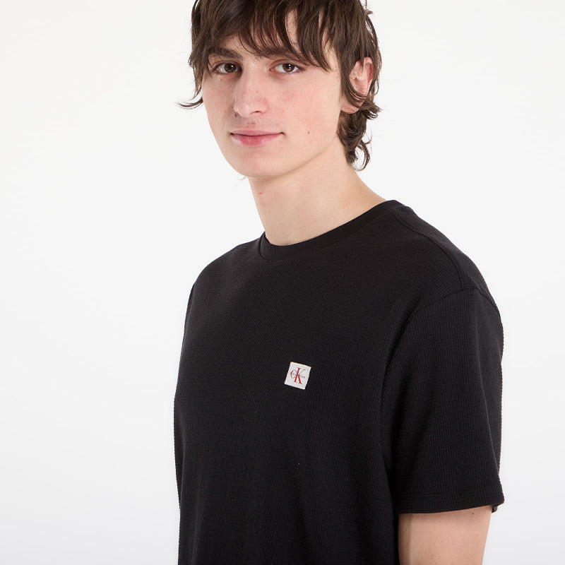 Calvin Klein Jeans Ss Waffle Badge Crew Tee Black