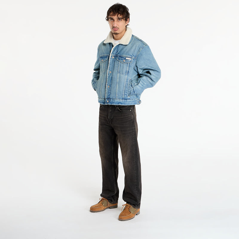 Calvin Klein Jeans 90S Sherpa Trucker Jacket Blue