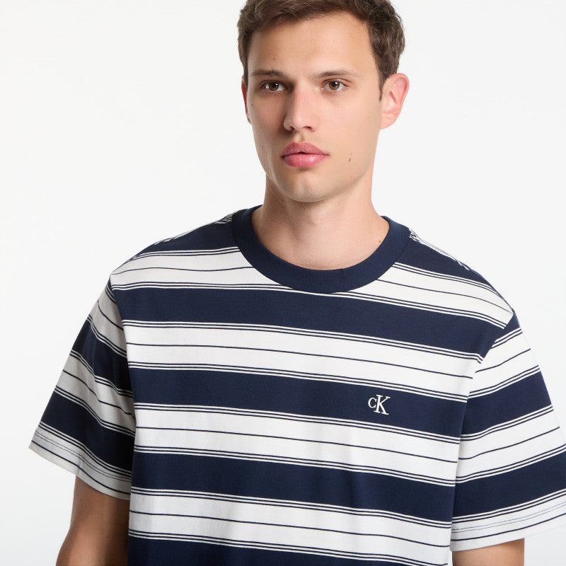 Calvin Klein Jeans Ss Easy 20S Jersey Stripe Crewneck Tee Dark Sapphire