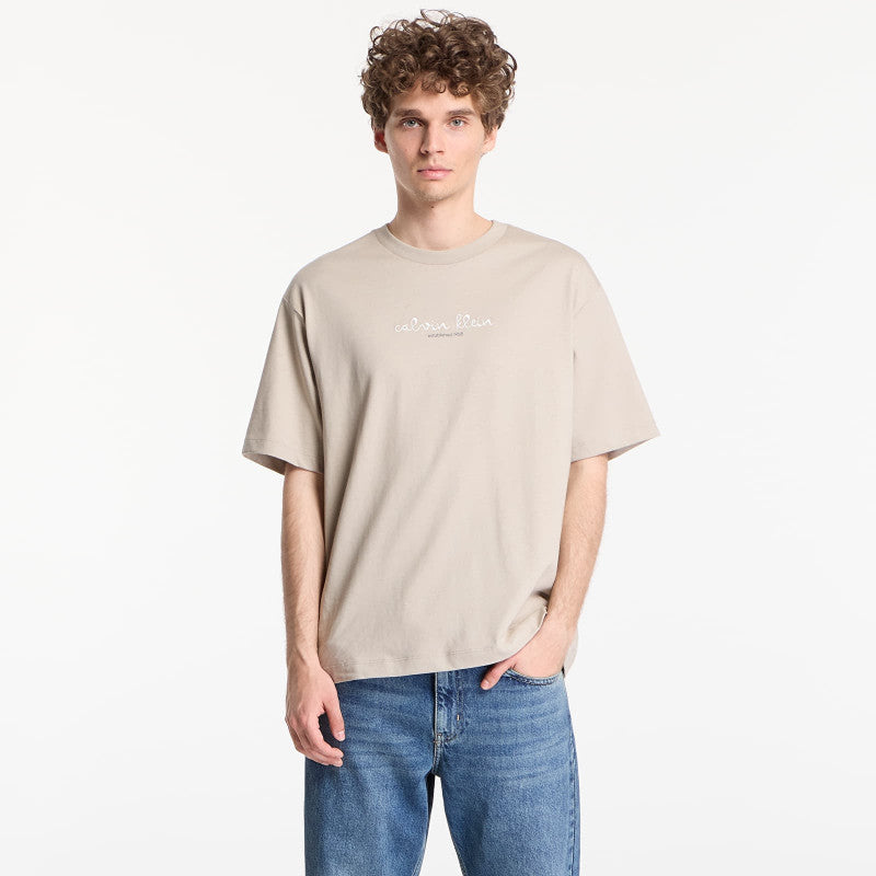 Calvin Klein Jeans Ss 16S Ck Trvl Lines Graphic Tee Plaza Taupe