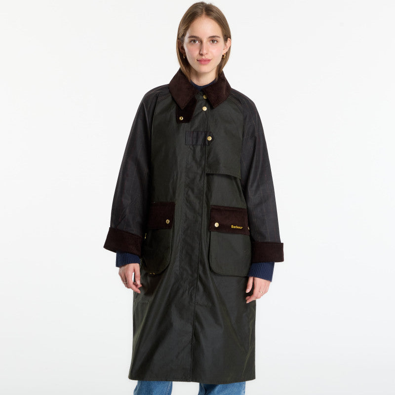 Barbour Checked Kirklees Wax Jacket Fern/ Classic/ Shadow Classic