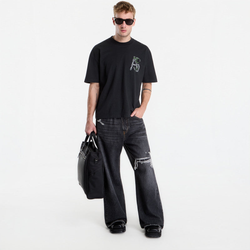 AllSaints Linx Ss Crew Washed Black