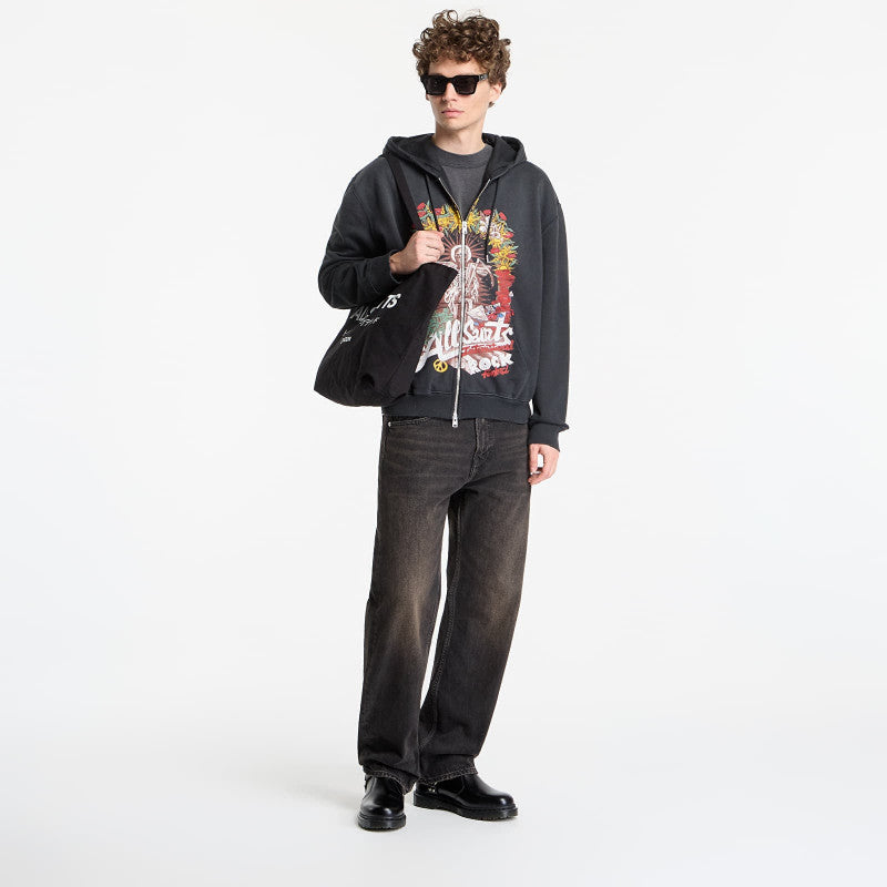 AllSaints Roque Zip Hoody Washed Black