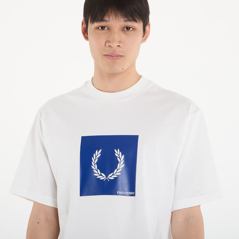 FRED PERRY Box Graphic T-Shirt Snow White