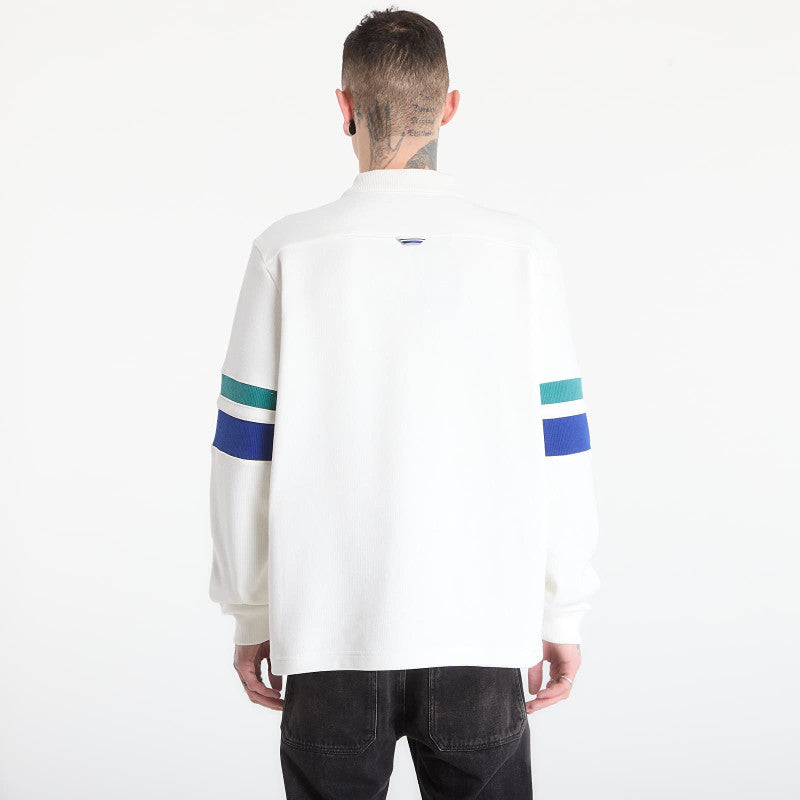 FRED PERRY Tipped Sleeve Collared Sweat Snow White