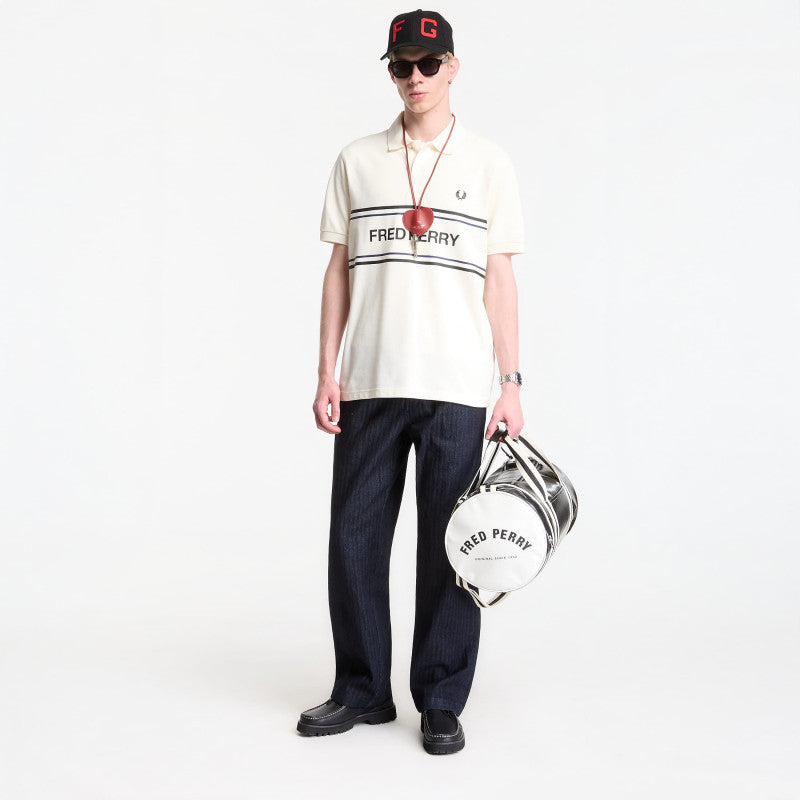 Fred Perry Fred Perry Graphic Polo Shirt Ecru