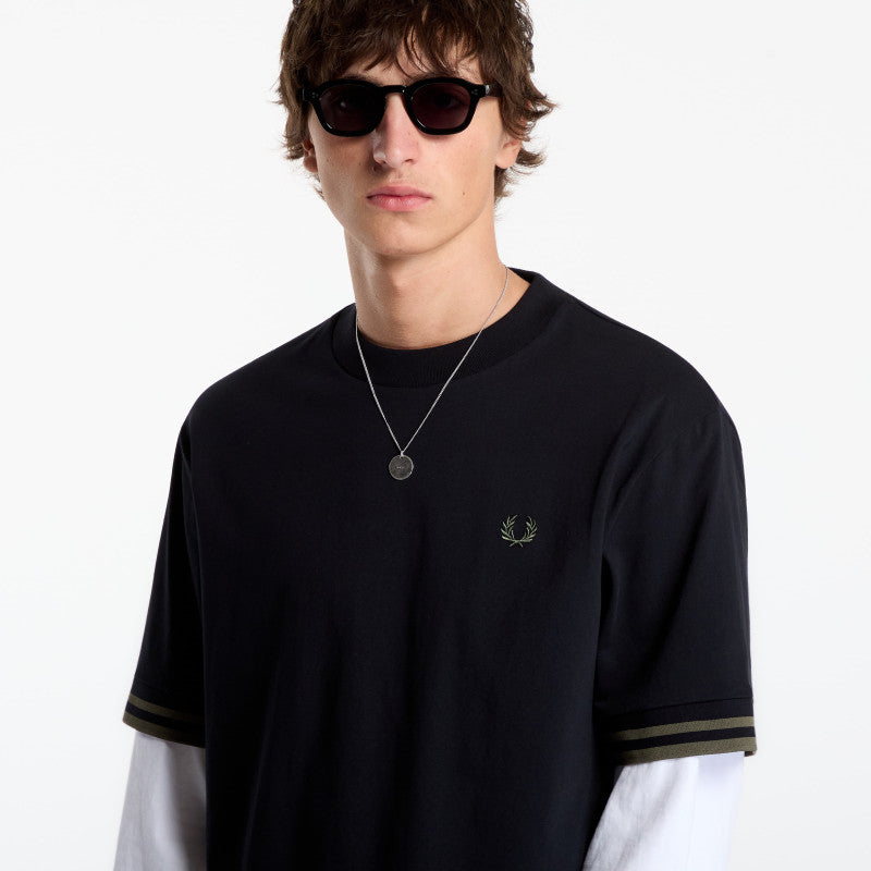 FRED PERRY Bold Tipped Tshirt Black