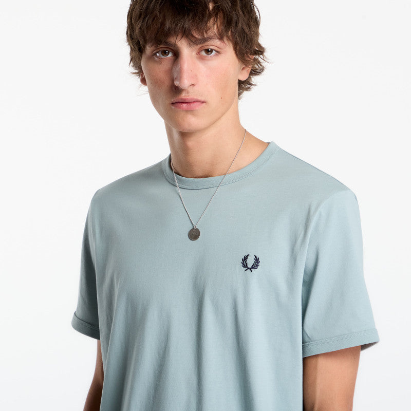 FRED PERRY Ringer Silver Blue