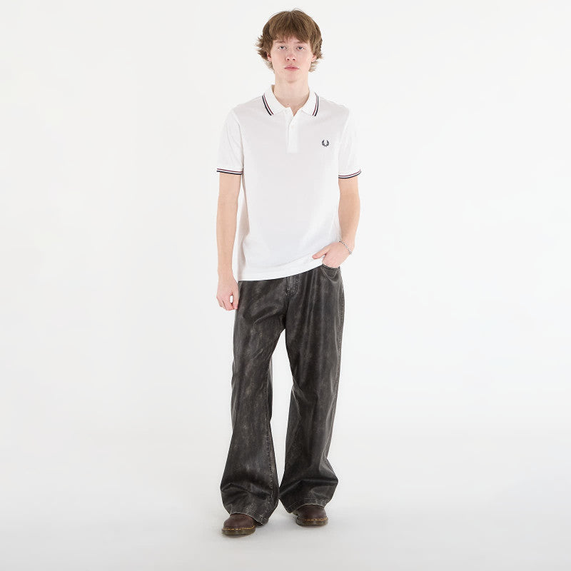 FRED PERRY Twin Tipped Fred Perry Shirt Snwht/ Bred/ Nvy