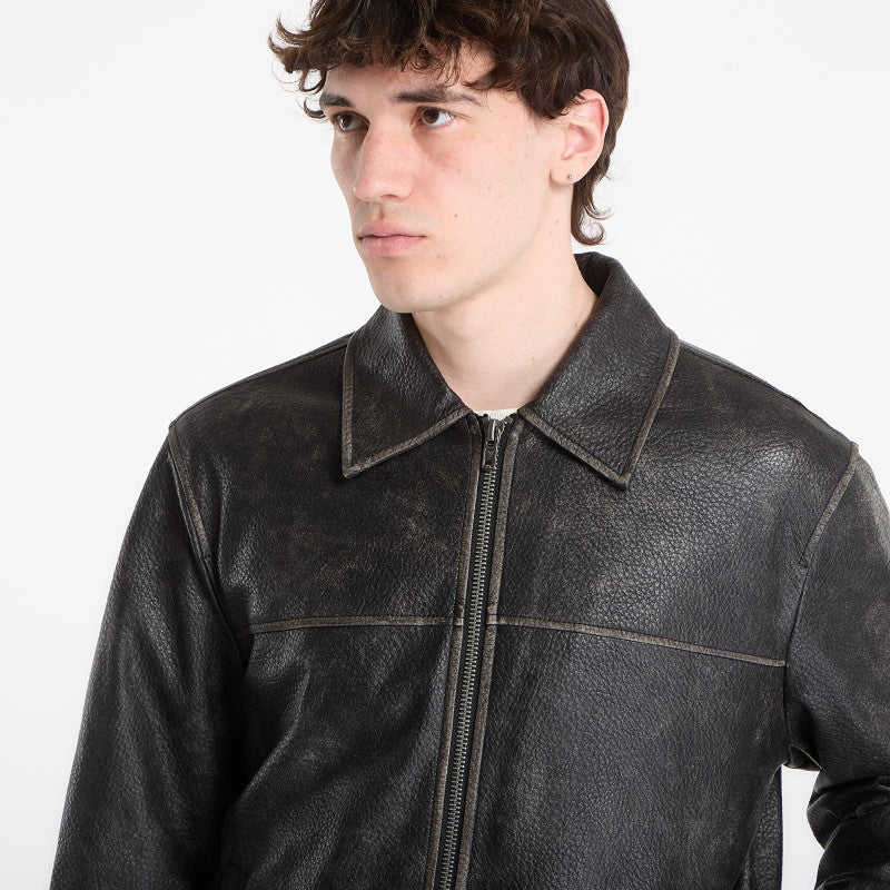 Guess Jeans Pu Leather Jacket Jet Black