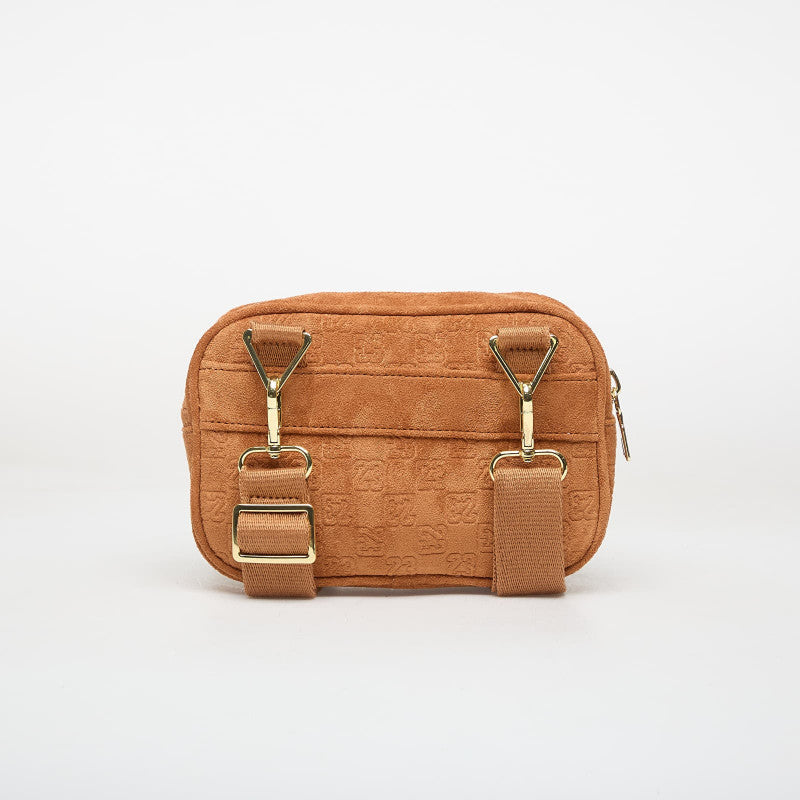 Jordan Jam Suede Monogram Camera Bag Cognac