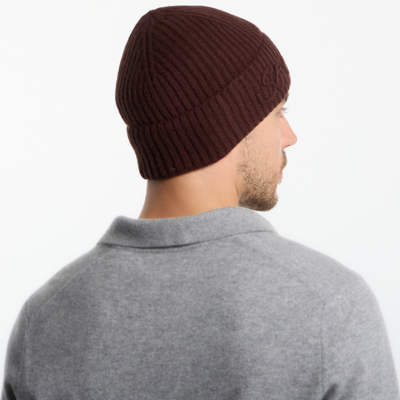 MC2 Saint Barth Moss Tonal Wool Beanie Brown