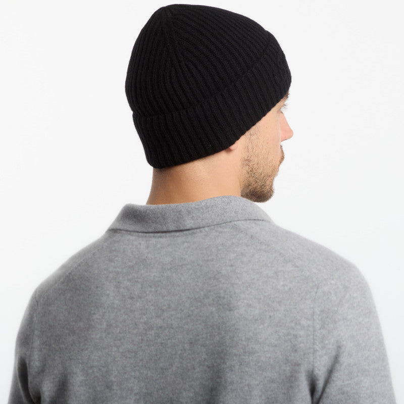 MC2 Saint Barth Moss Tonal Wool Beanie Black