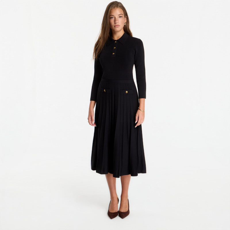 Sukienka Michael Kors Polo Flare Midi Dress Black
