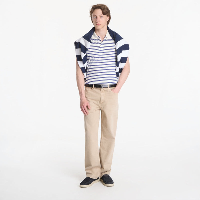 Tommy Hilfiger Liquid Cotton Reg Seasonal Polo Tee Ivory Petal / Pigment Blue