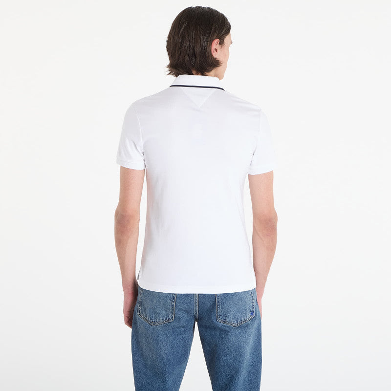 Tommy Hilfiger Liquid Cotton Tipped Slim Polo White