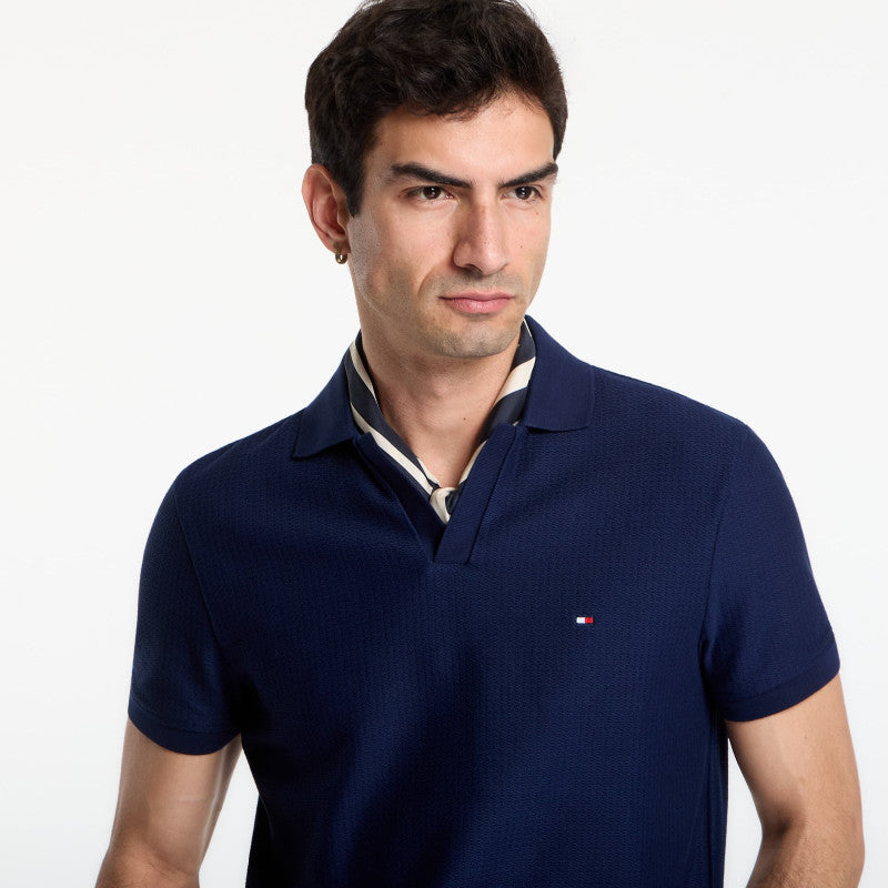 Tommy Hilfiger Jonny Collar Texture Reg Polo Tee Carbon Navy