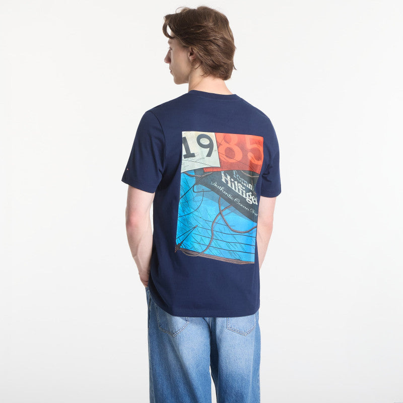 Tommy Hilfiger Nautical Back Photo Regular Tee Carbon Navy