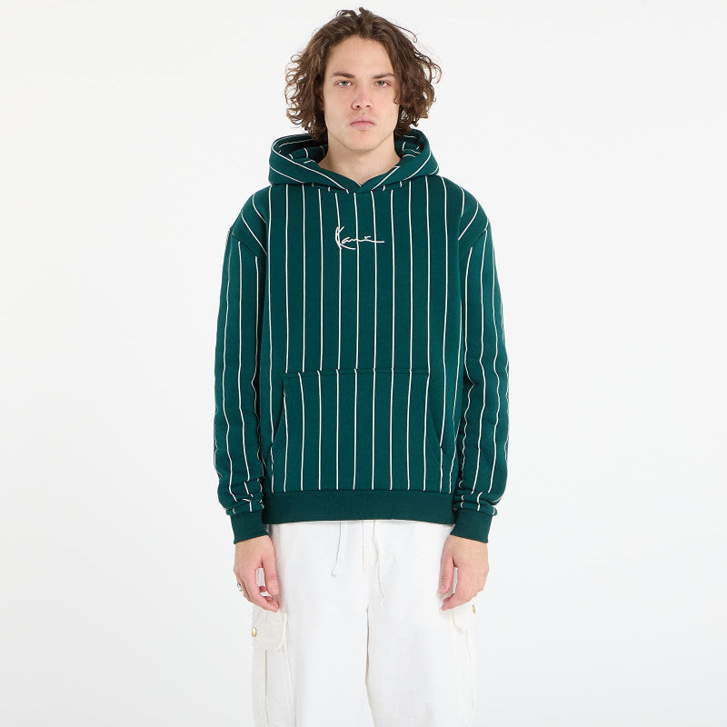Karl Kani Small Signature Essential Pinstripe Hoodie Green