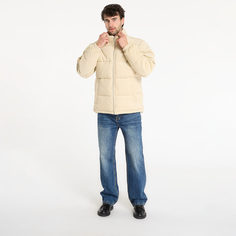 Karl Kani Signature Corduroy Puffer Jacket Beige