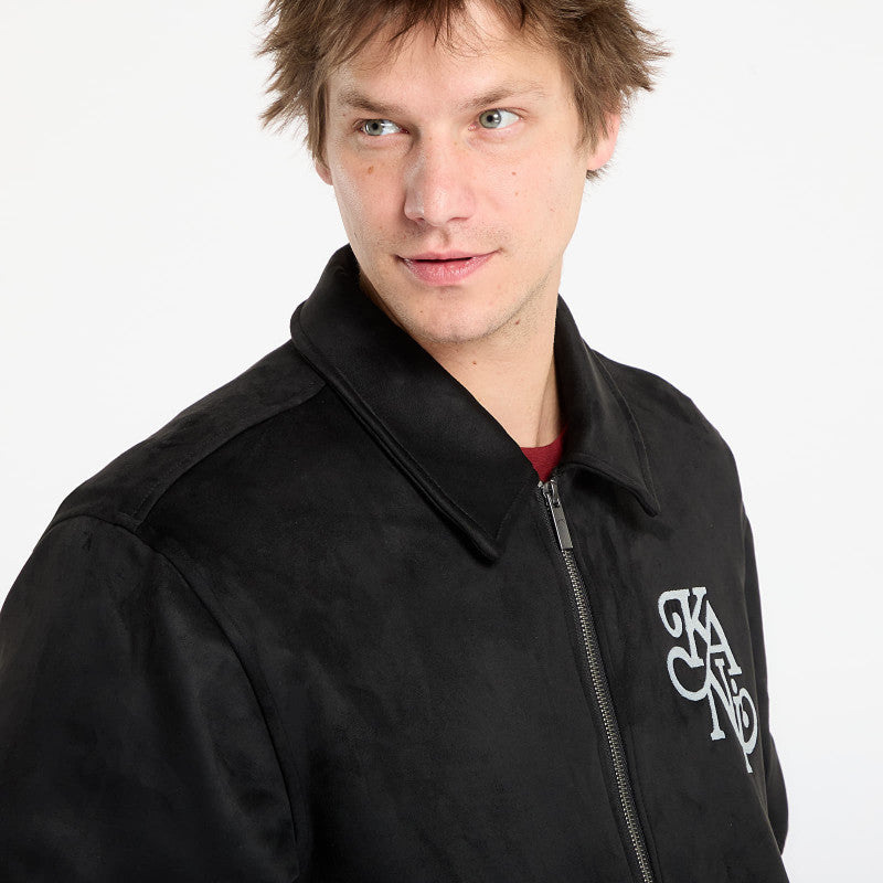 Karl Kani Legacy Faux Suede Bowling Jacket Black