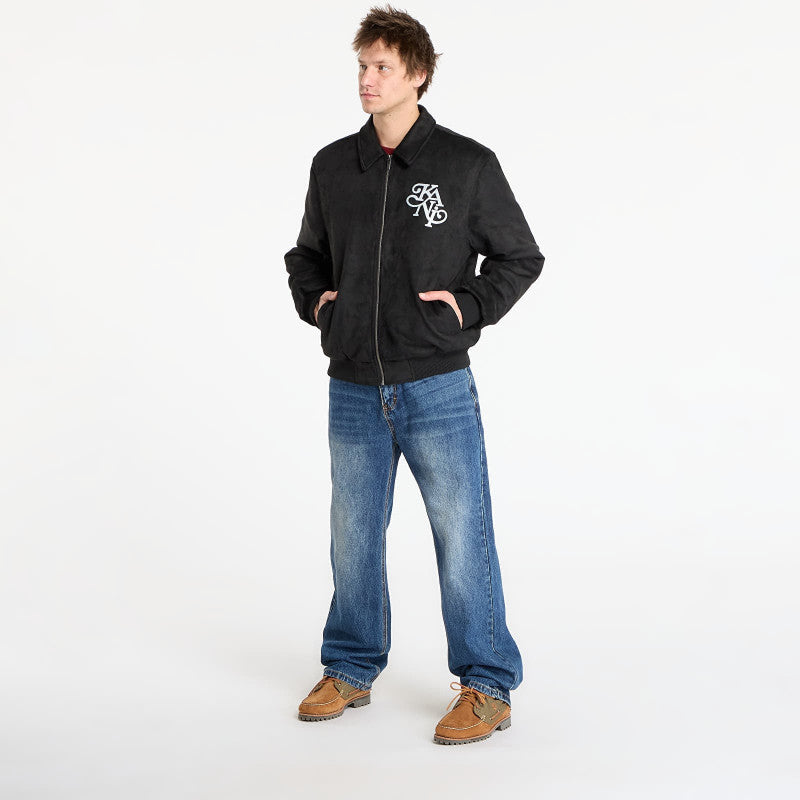 Karl Kani Legacy Faux Suede Bowling Jacket Black