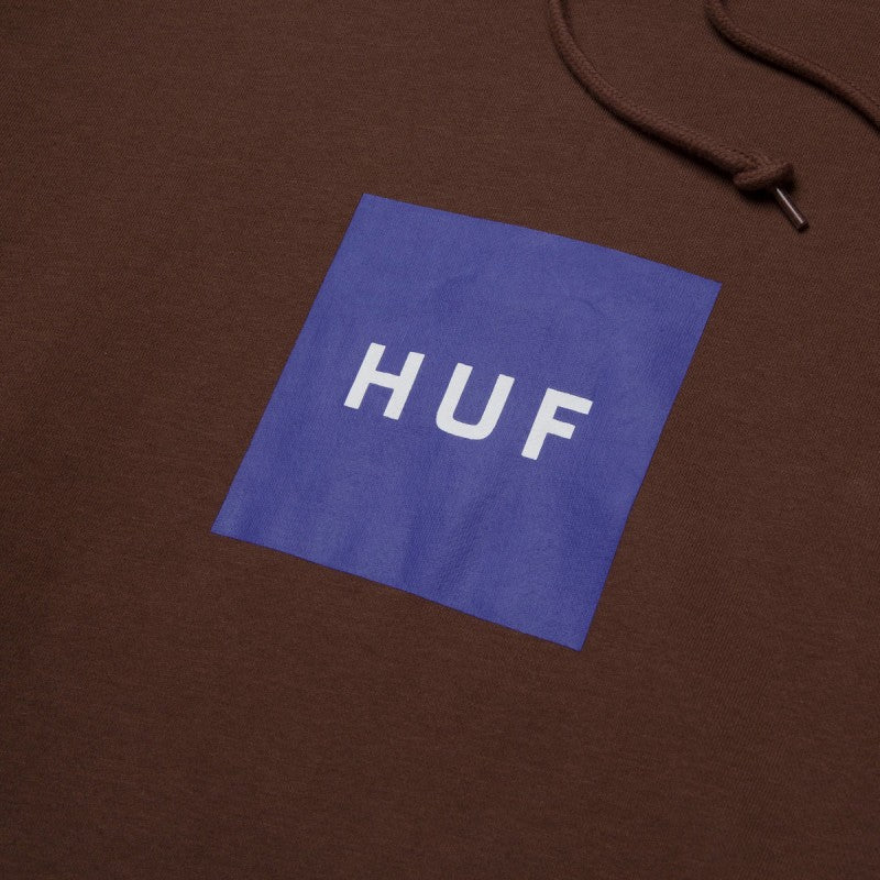 HUF Essentials Box Logo Hoodie Brown