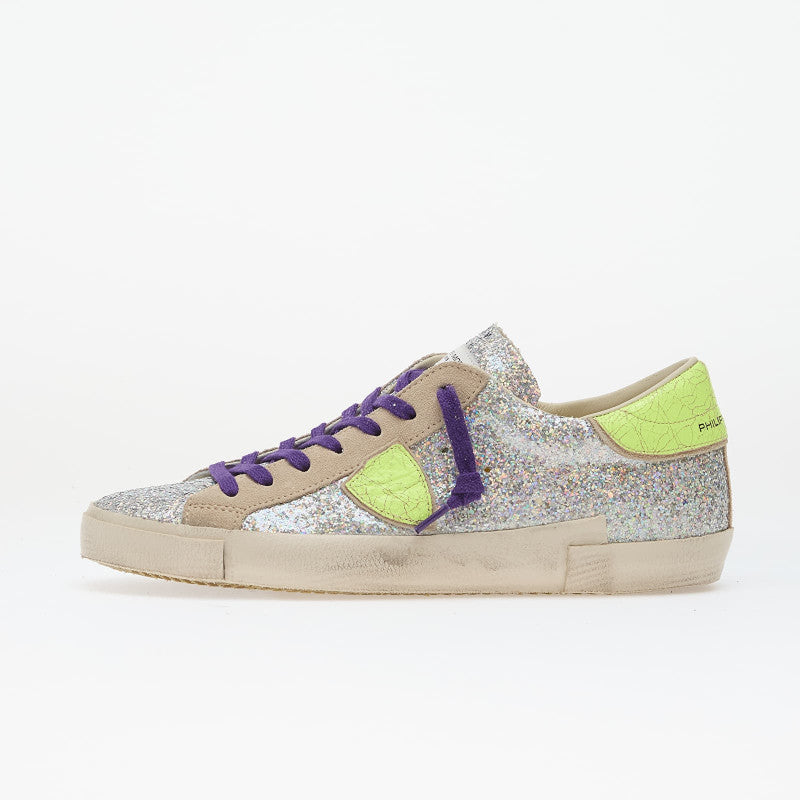 Philippe Model Prsx Low Woman Glitter/ Argent